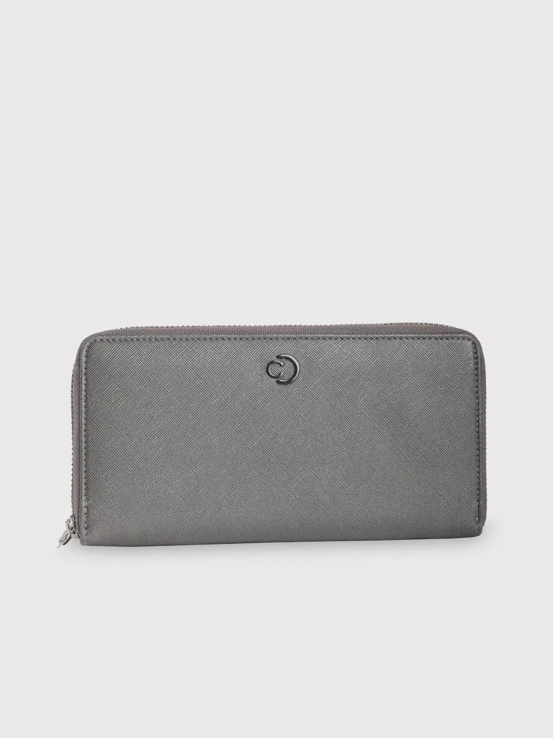 Caprese Mia Large Gunmetal Zip Around Wallet