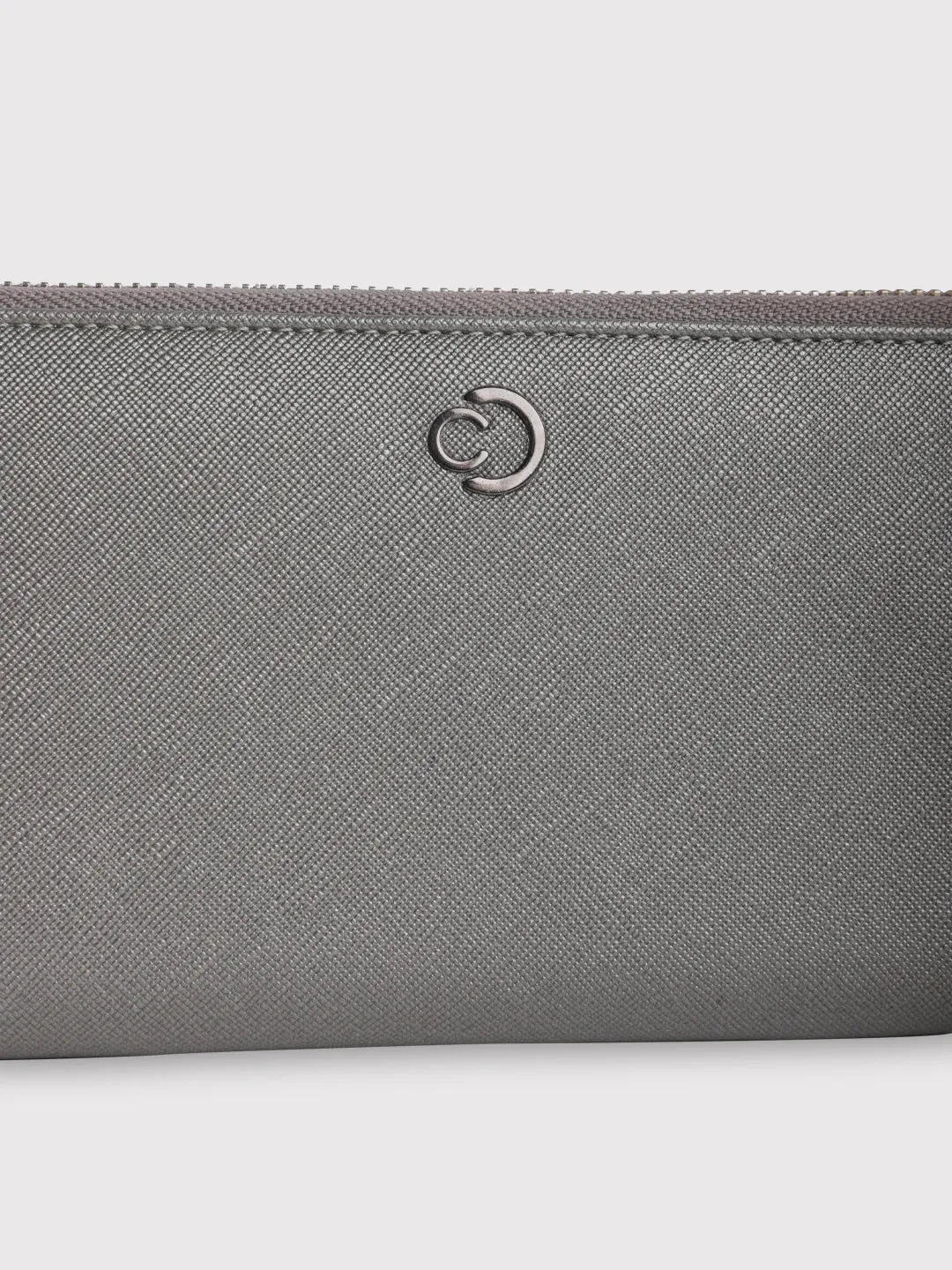 Caprese Mia Large Gunmetal Zip Around Wallet