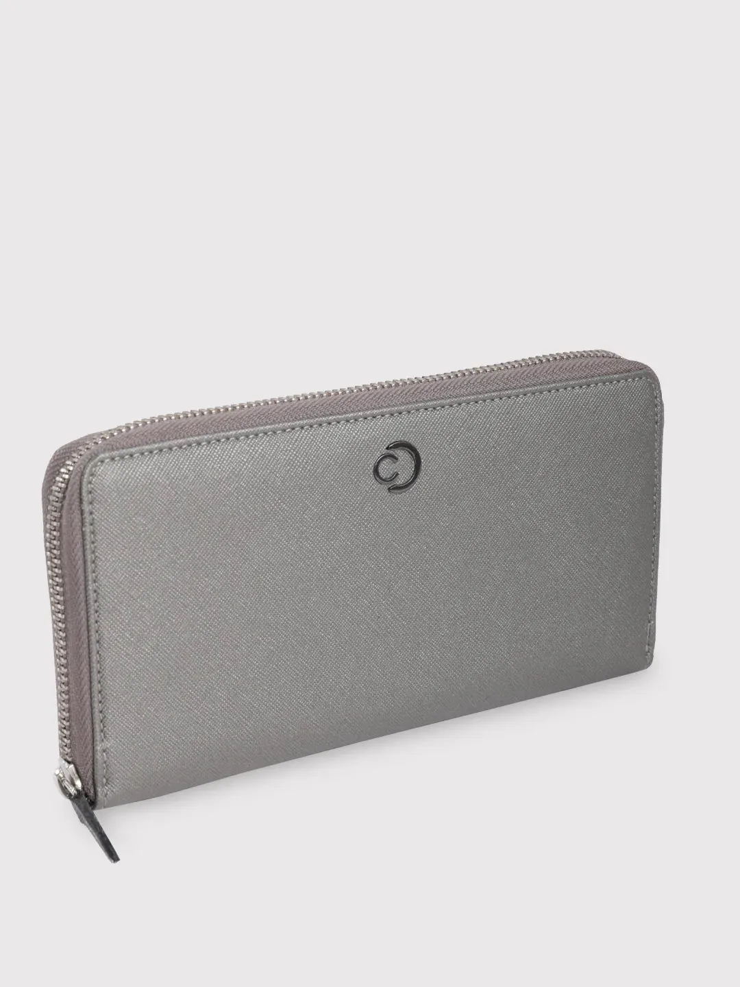 Caprese Mia Large Gunmetal Zip Around Wallet