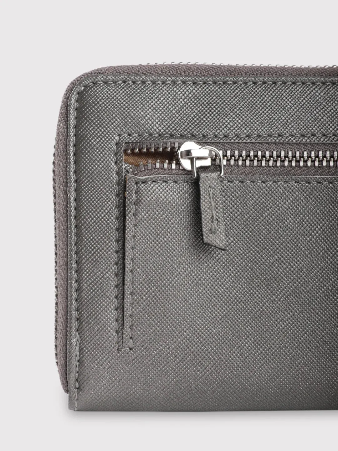 Caprese Mia Large Gunmetal Zip Around Wallet