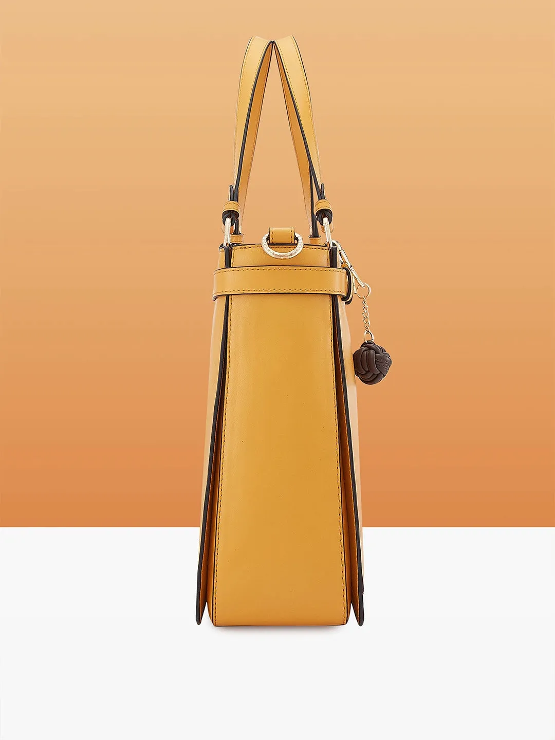 Caprese Minimal Formal Large Yellow Tote Bag