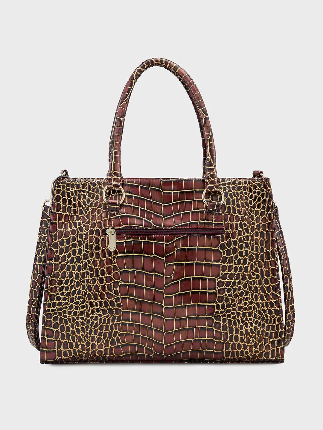 Caprese Miranda Medium Croco Burgundy Tote Bag