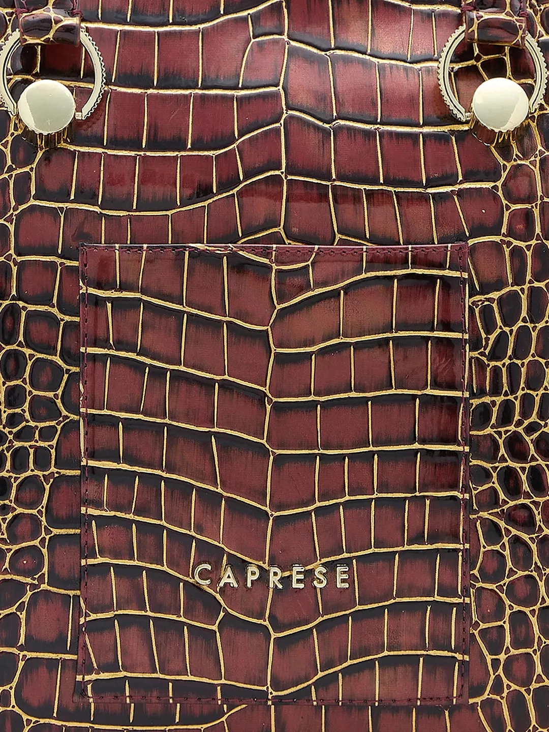 Caprese Miranda Medium Croco Burgundy Tote Bag
