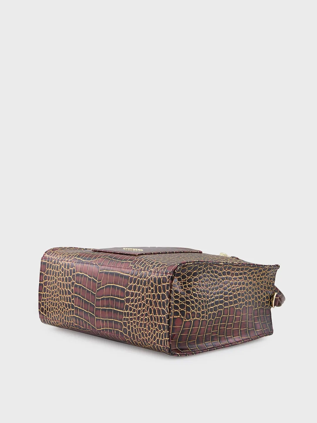 Caprese Miranda Medium Croco Burgundy Tote Bag