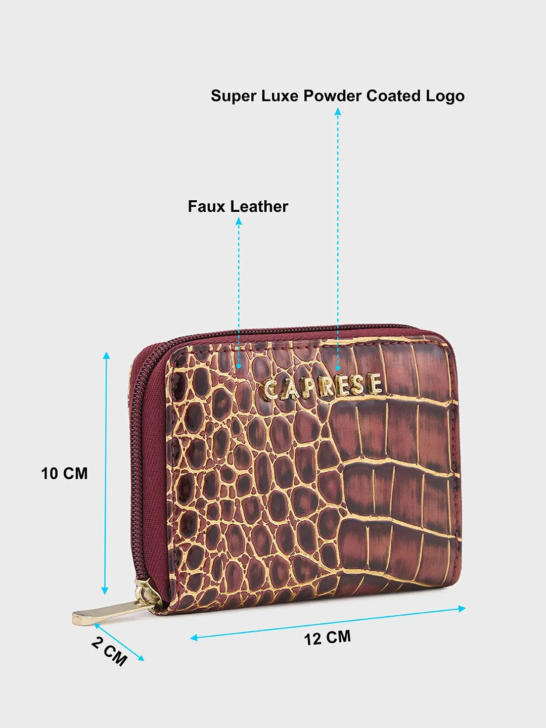 Caprese Miranda Small Burgundy Zip Around Wallet