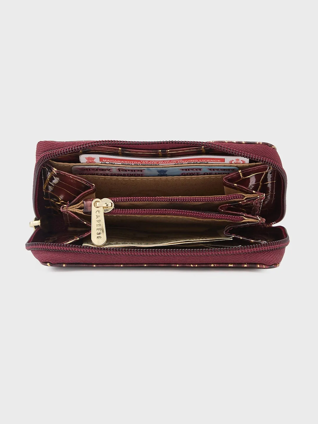 Caprese Miranda Small Burgundy Zip Around Wallet