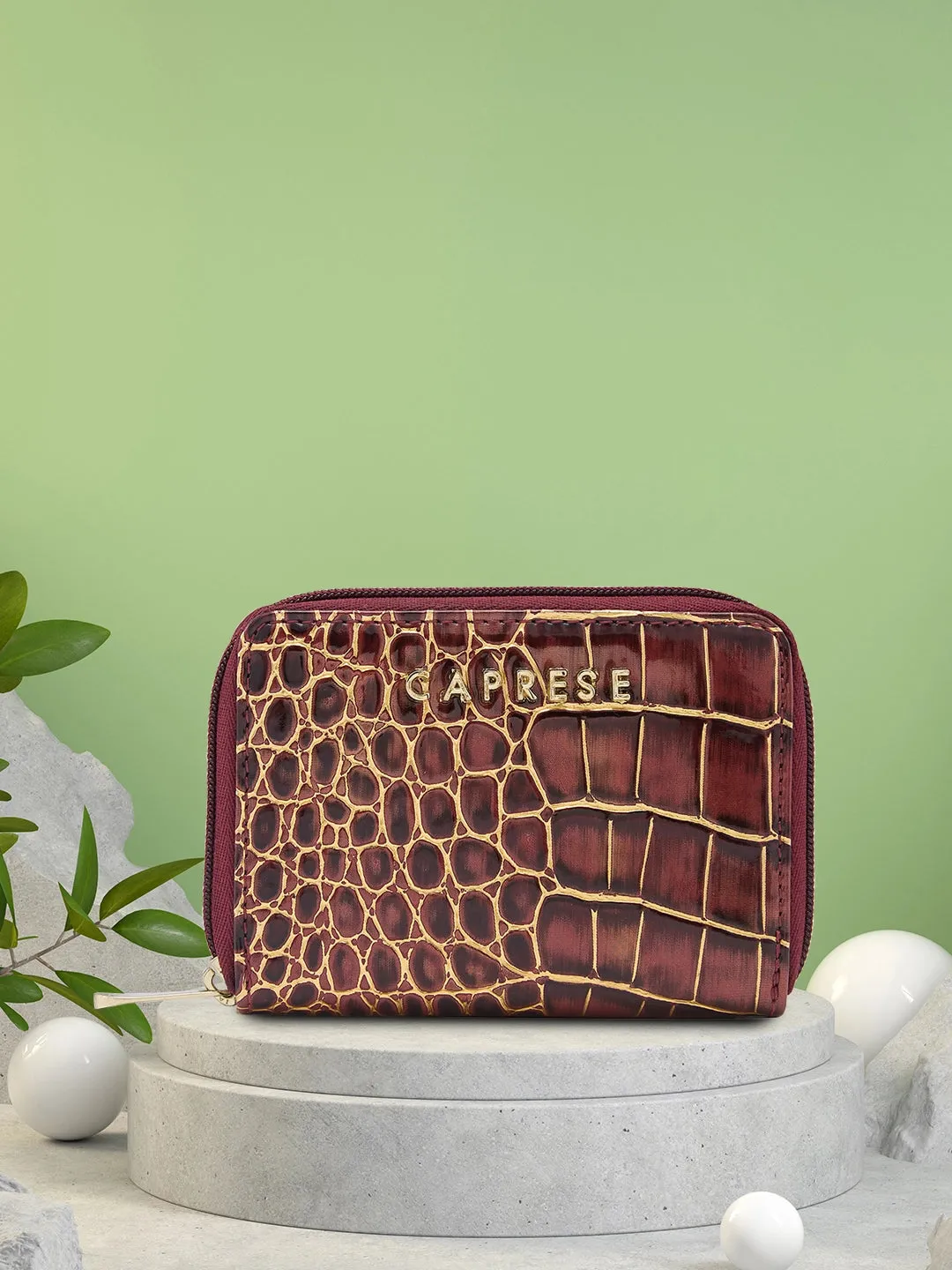 Caprese Miranda Small Burgundy Zip Around Wallet