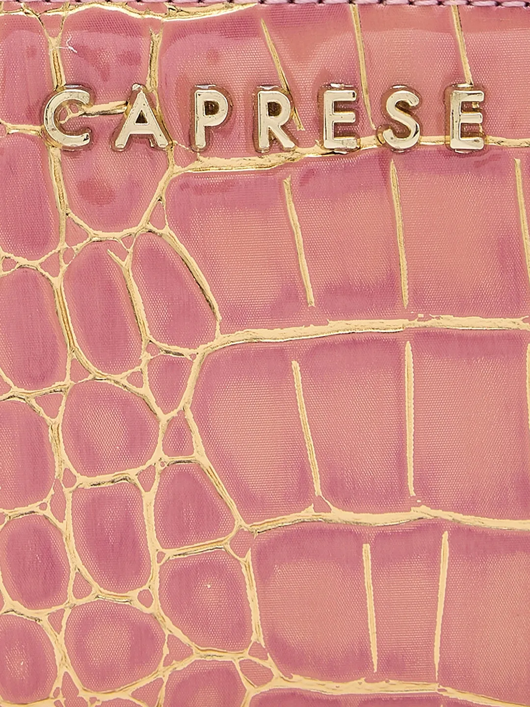 Caprese Miranda Small Croco Pink Zip Around Wallet