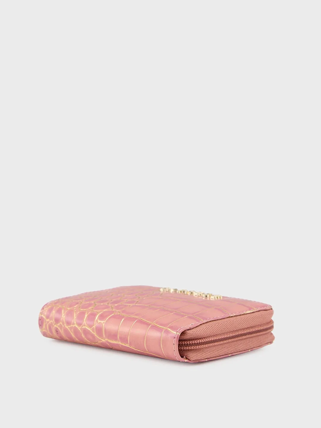 Caprese Miranda Small Croco Pink Zip Around Wallet