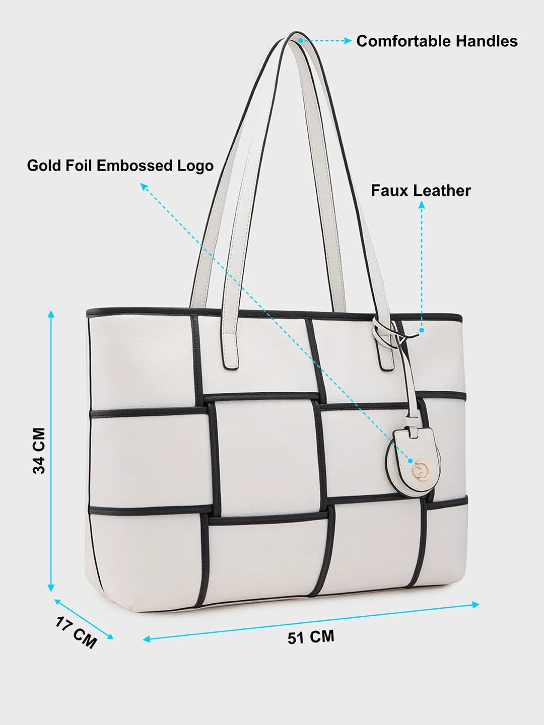 Caprese Modica Medium White Tote Bag