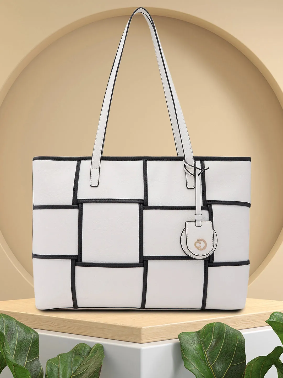 Caprese Modica Medium White Tote Bag
