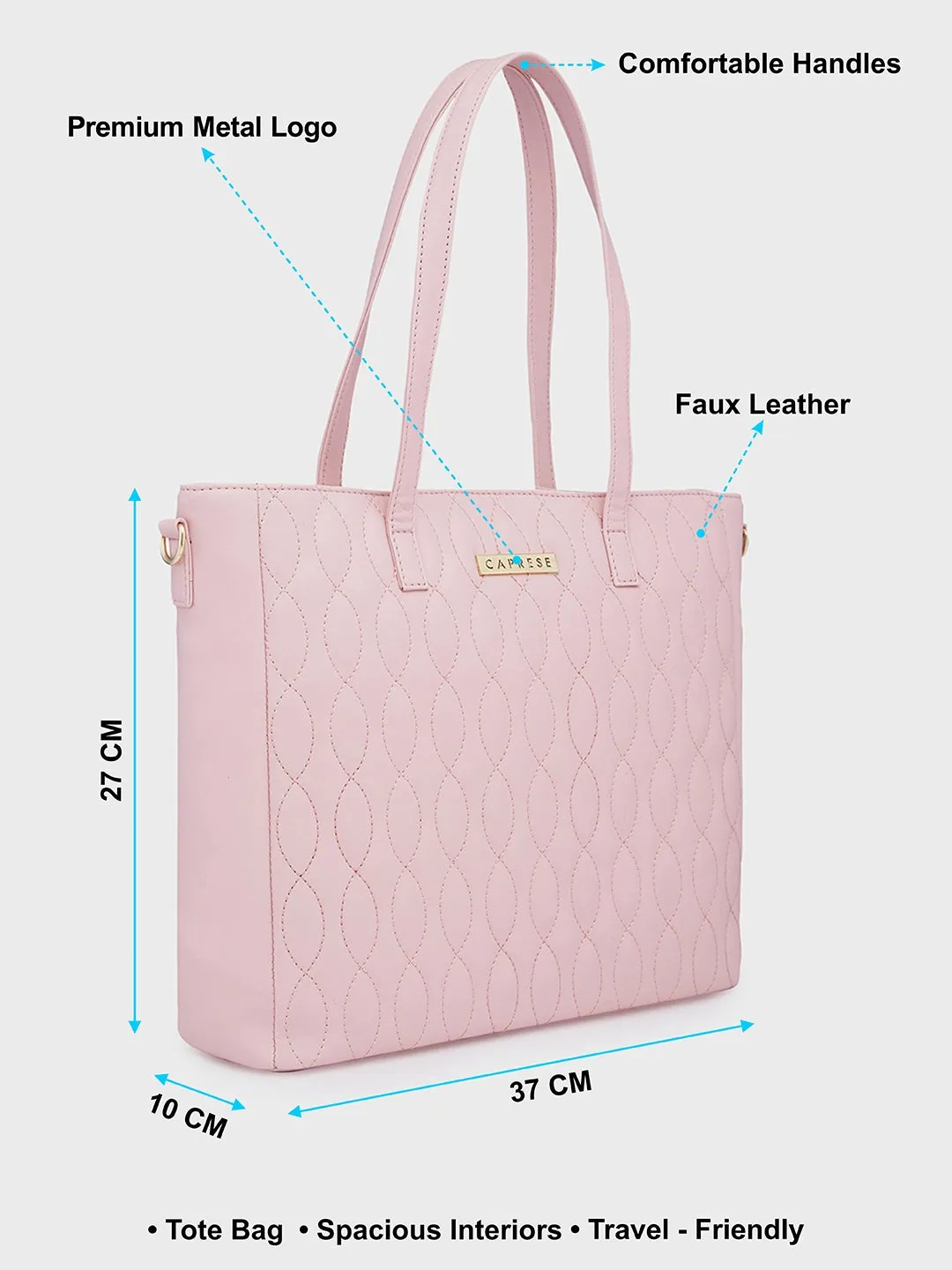 Caprese Mubi Small Blush Tote Bag