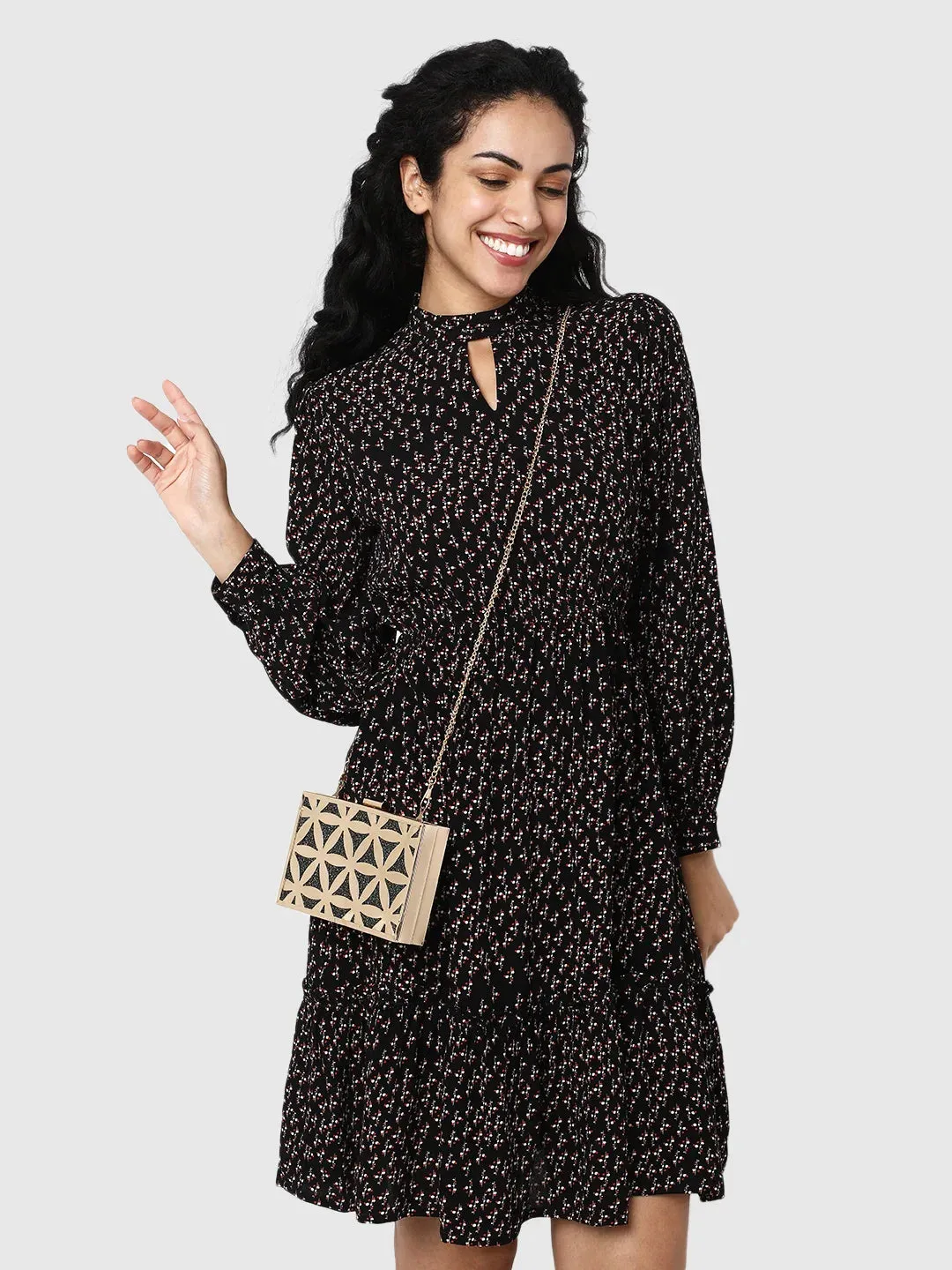 Caprese Party Junie Small Gunmetal Clutch