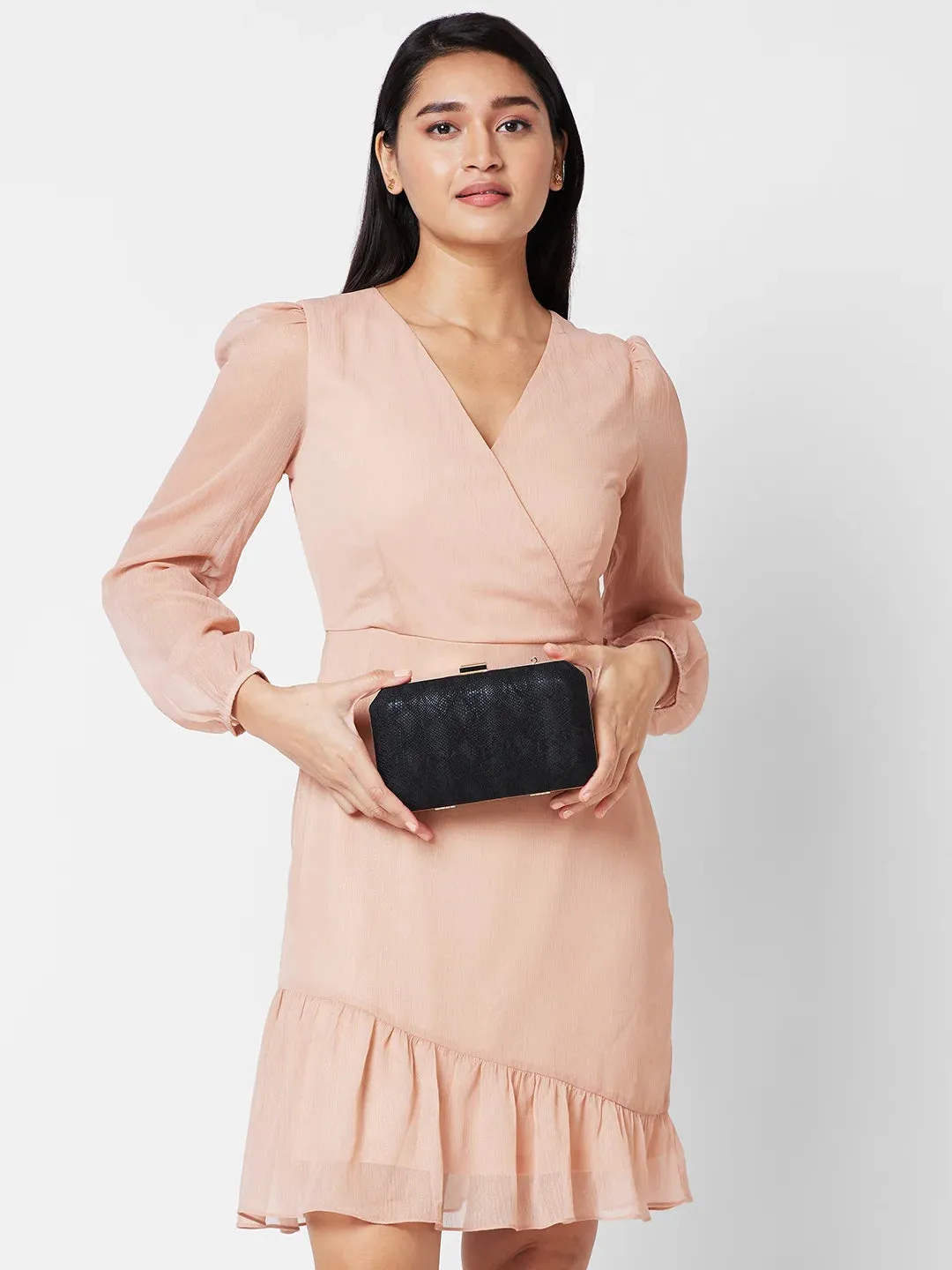Caprese Party Merle Medium Black Clutch
