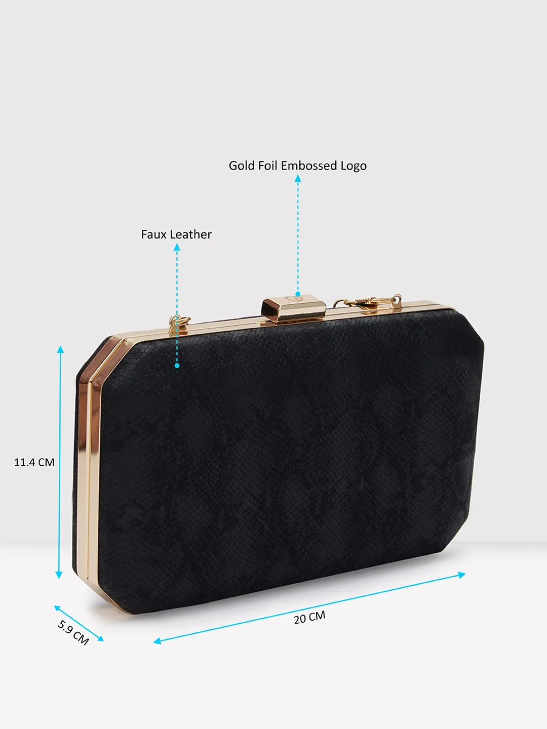 Caprese Party Merle Medium Black Clutch