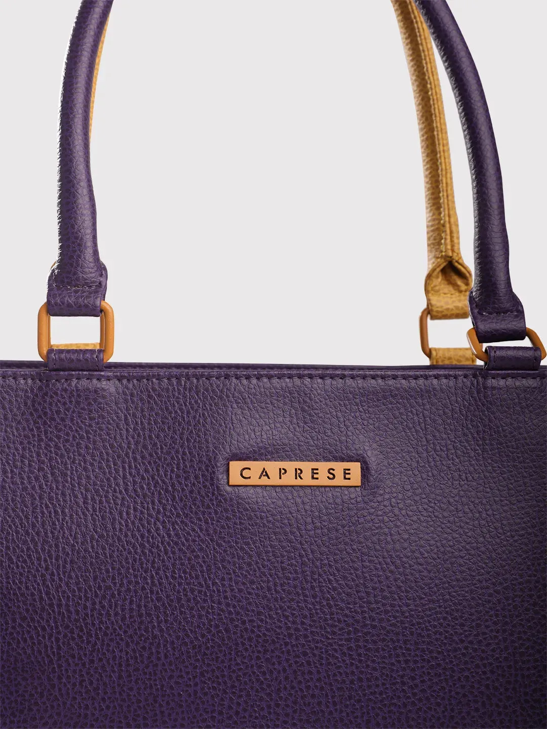 Caprese Pebble Medium Grape Yellow Tote Bag