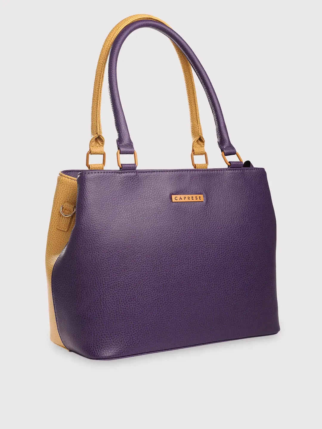Caprese Pebble Medium Grape Yellow Tote Bag