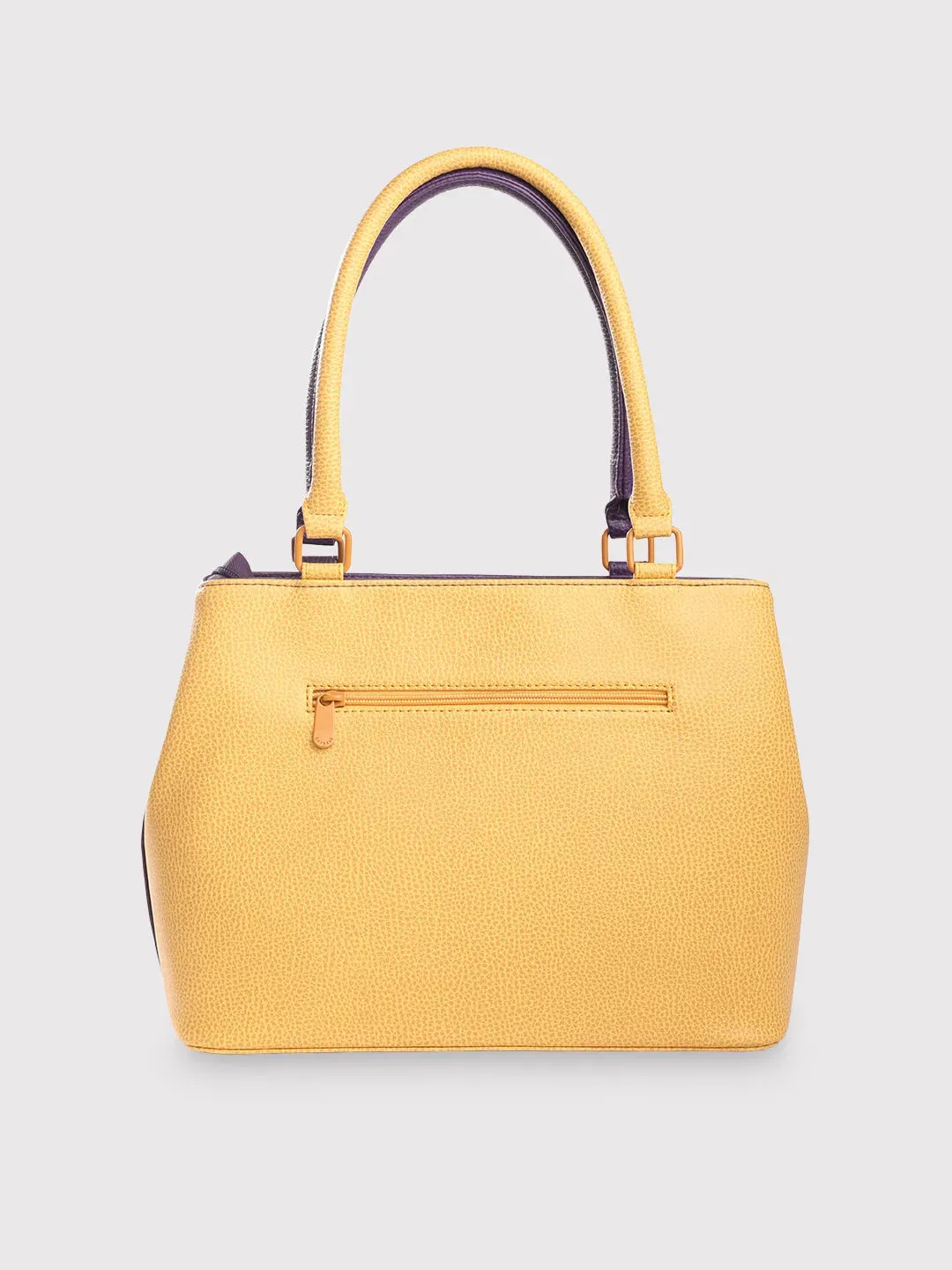Caprese Pebble Medium Grape Yellow Tote Bag