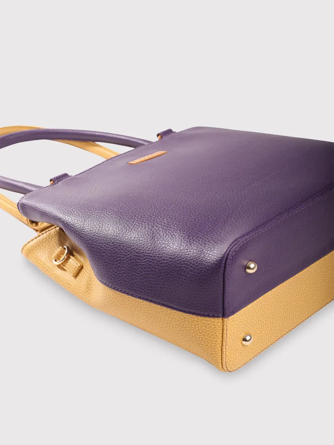 Caprese Pebble Medium Grape Yellow Tote Bag
