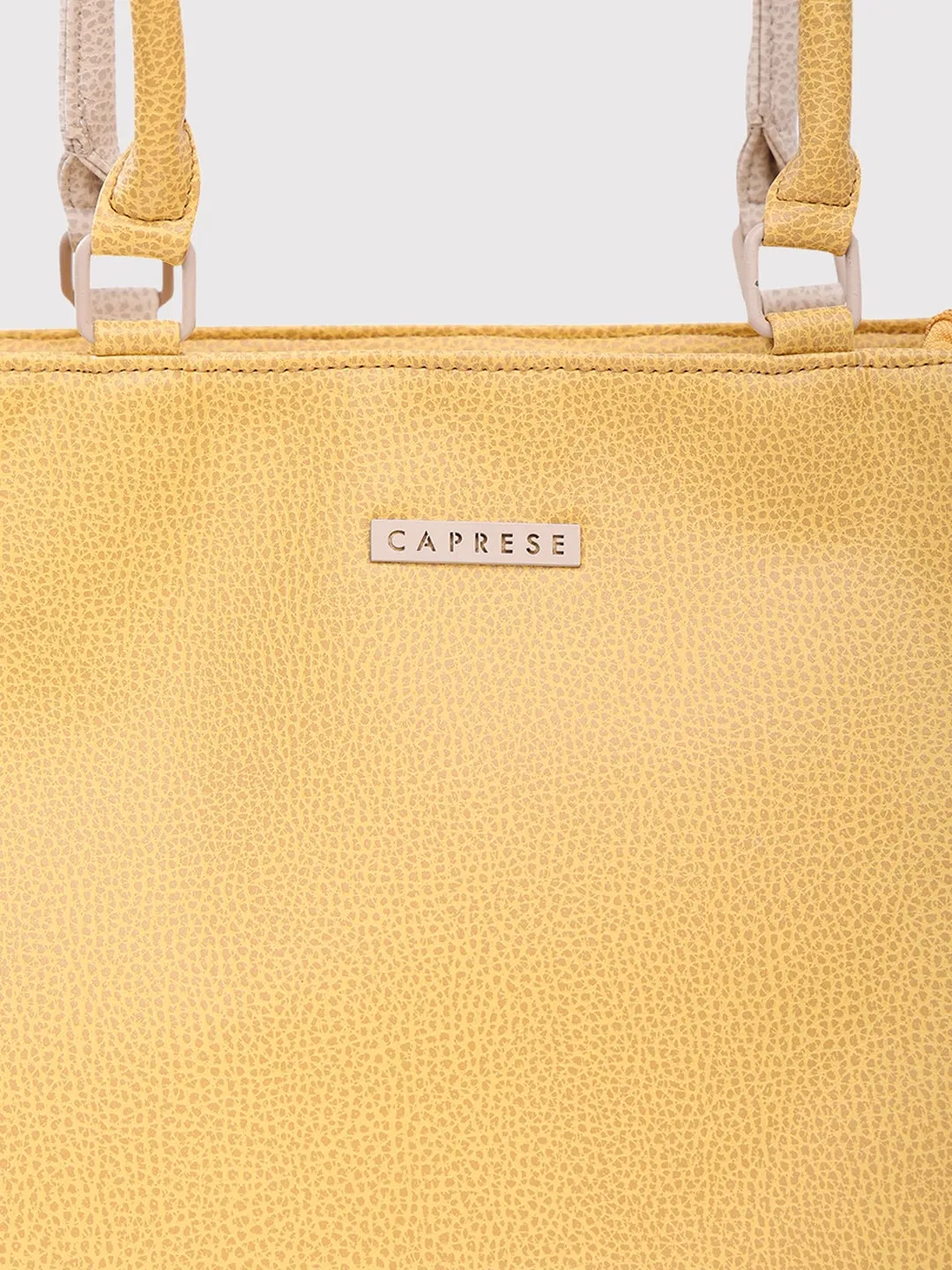 Caprese Pebble Medium Yellow Beige Tote Bag