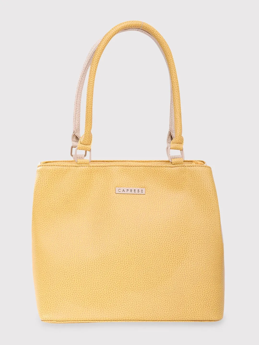 Caprese Pebble Medium Yellow Beige Tote Bag