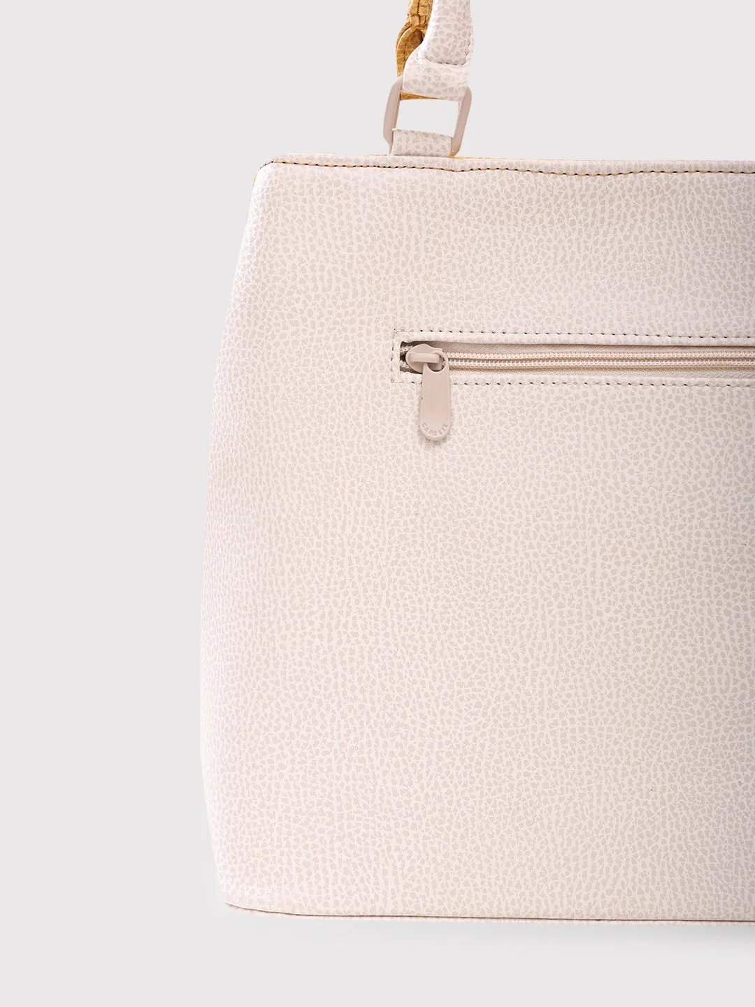 Caprese Pebble Medium Yellow Beige Tote Bag