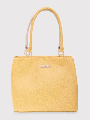 Caprese Pebble Medium Yellow Beige Tote Bag