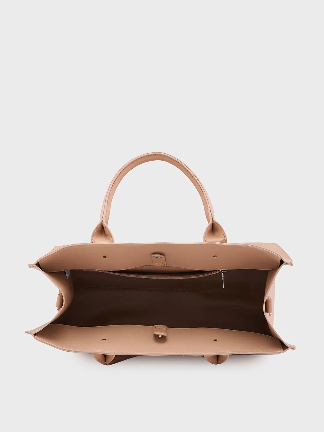 Caprese Pink Cloud Large Brown Tote Bag