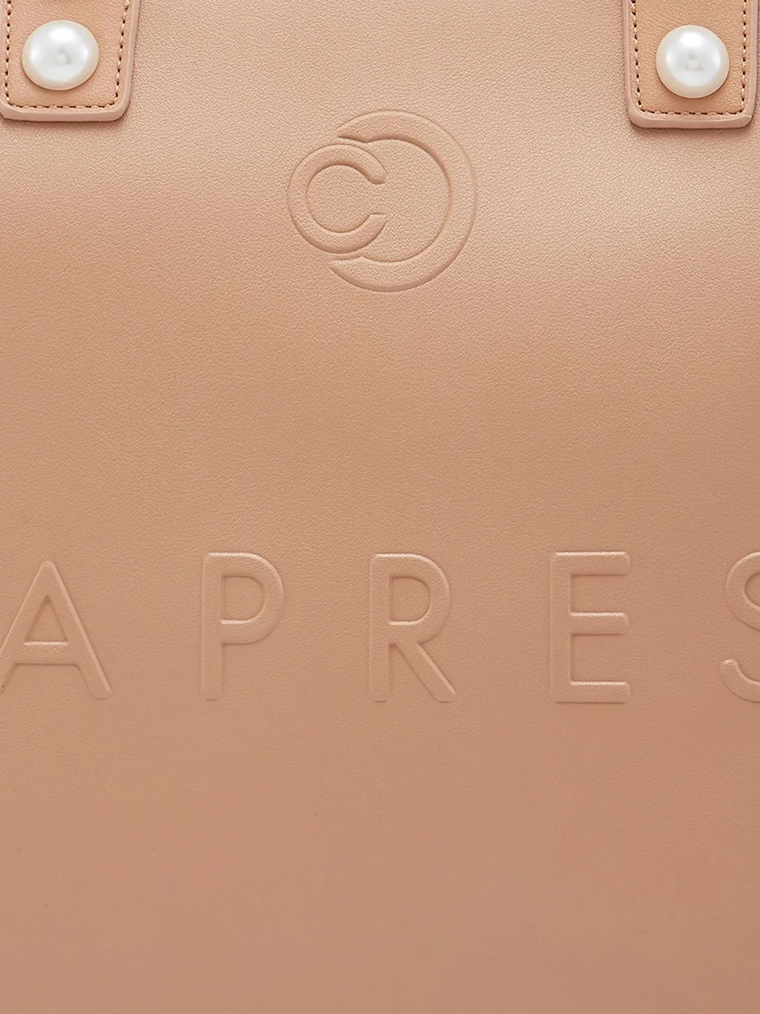 Caprese Pink Cloud Large Brown Tote Bag