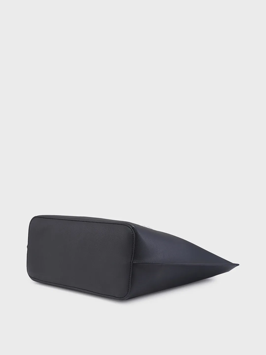 Caprese Pink Cloud Medium Black Tote Bag