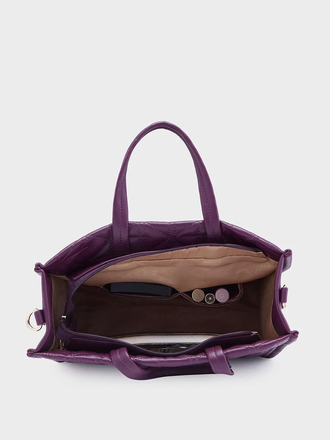 Caprese Ritva Medium Violet Tote Bag