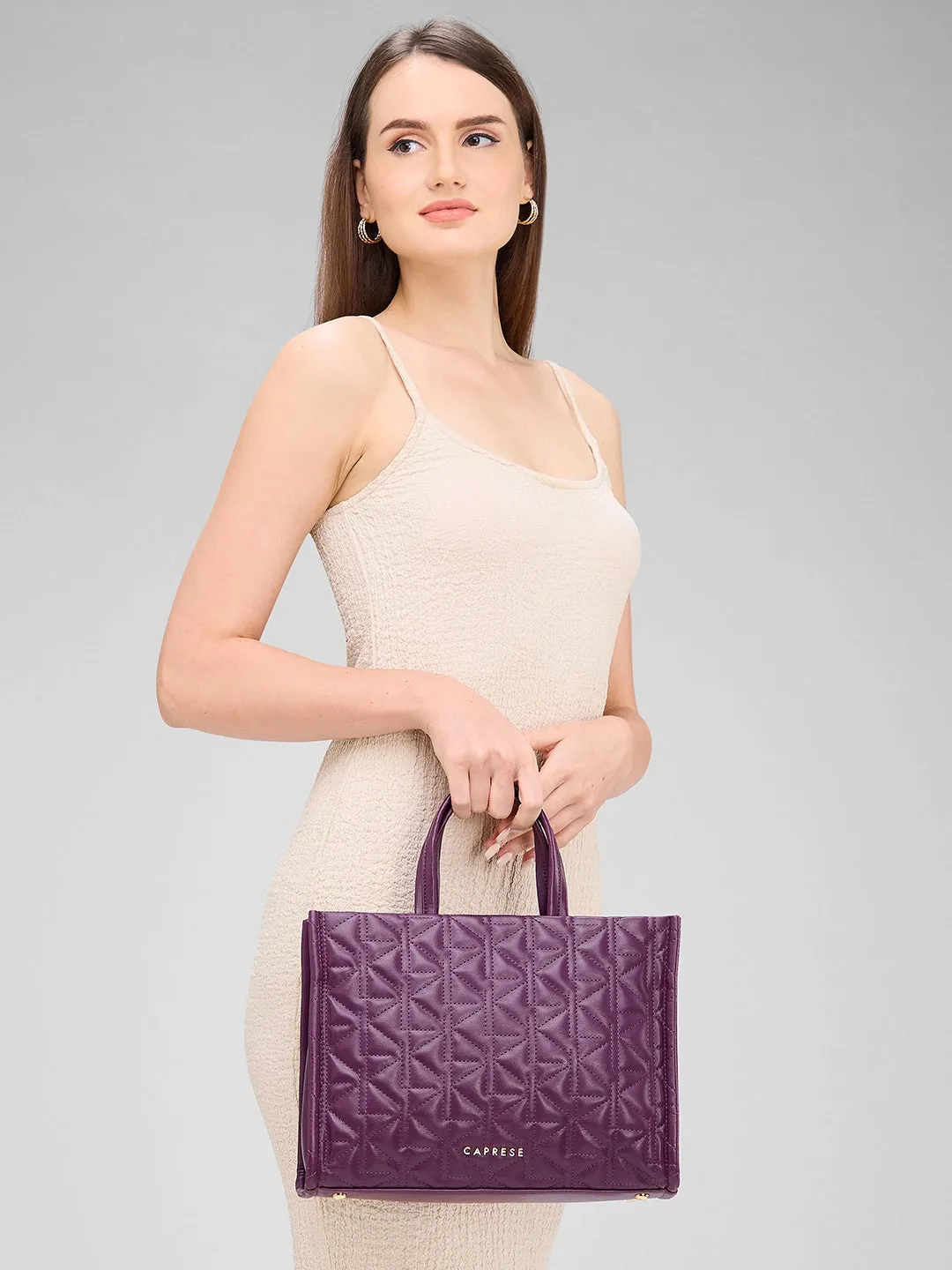 Caprese Ritva Medium Violet Tote Bag