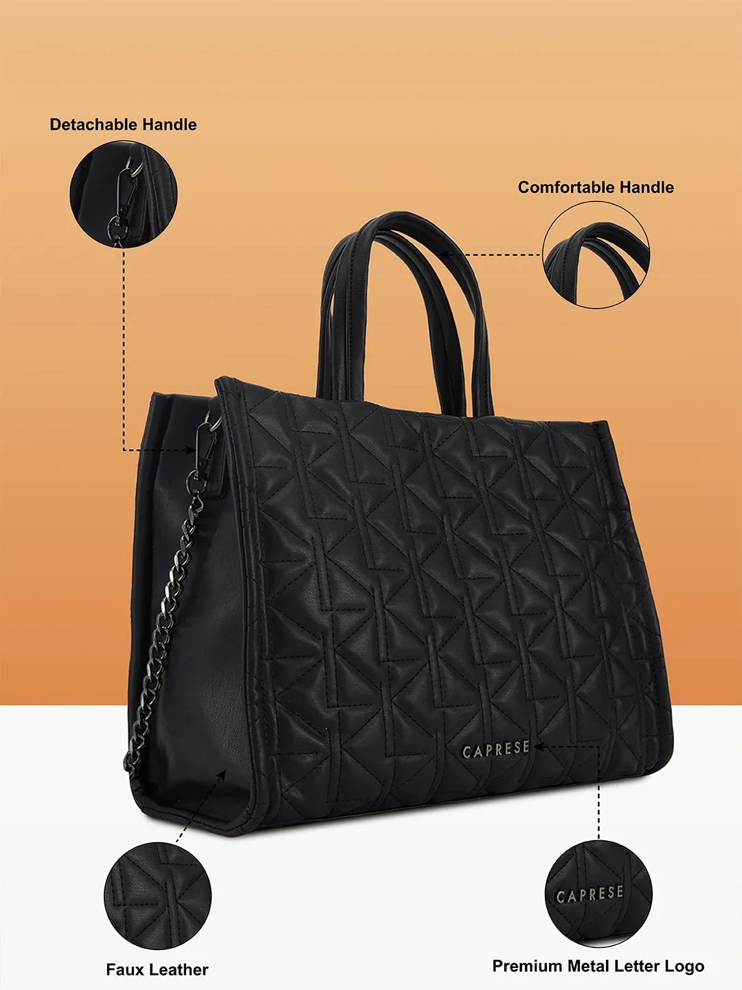 Caprese Ritva Tote Medium Black Bag