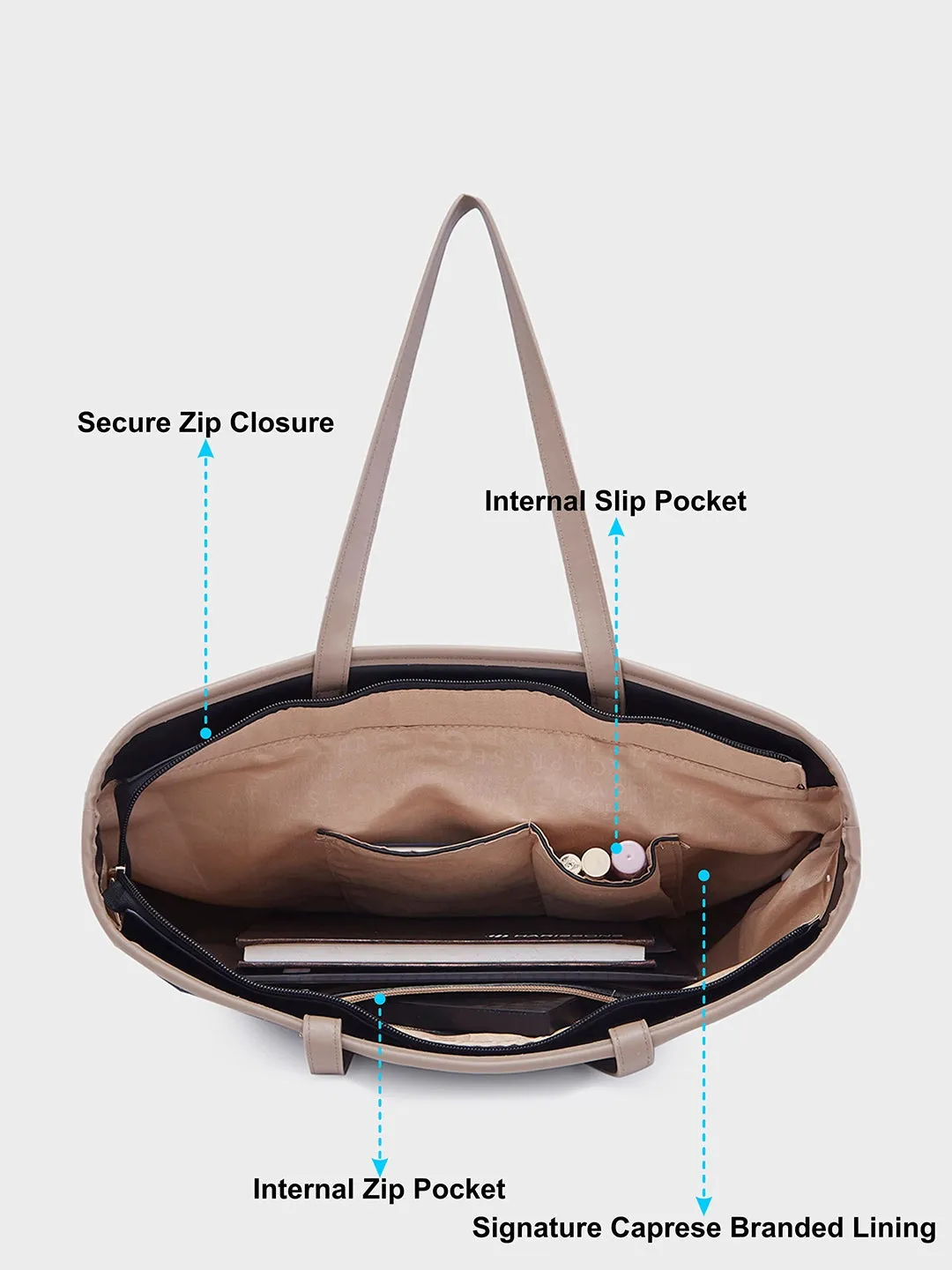 Caprese Roberta Large Black Tote Bag