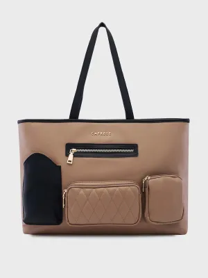 Caprese Roberta Large Taupe Tote Bag
