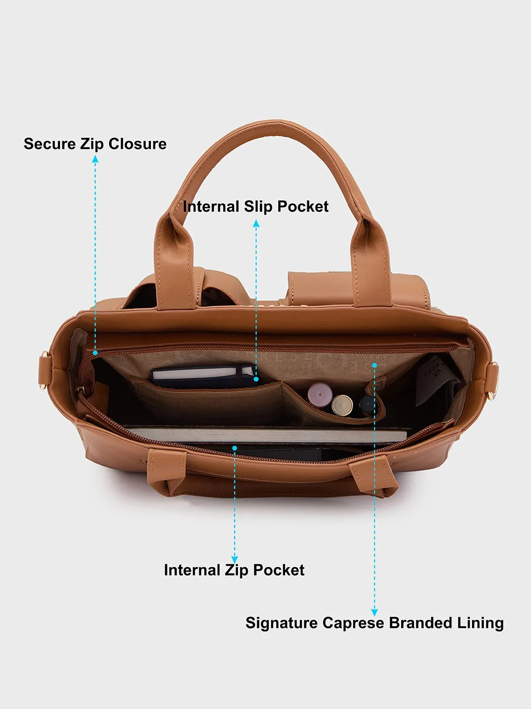 Caprese Roxena Medium Brown Tote Bag