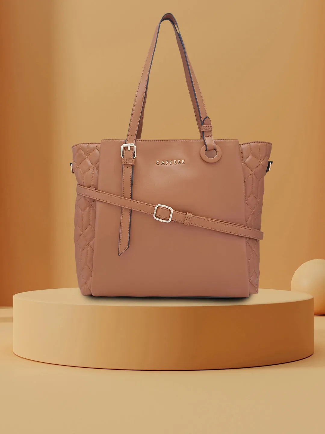 Caprese Sabrina Large Tan Tote Bag