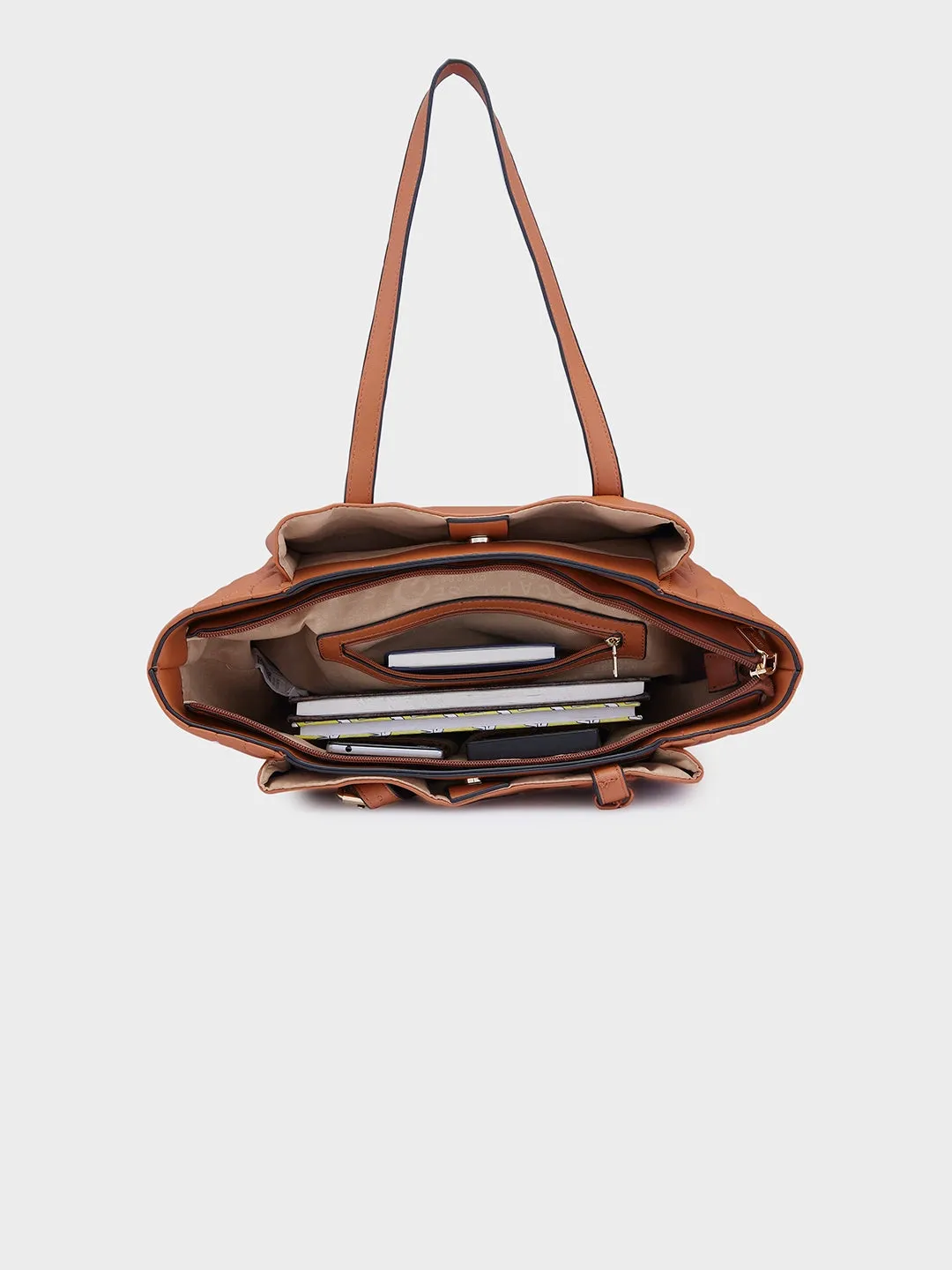 Caprese Sabrina Large Tan Tote Bag