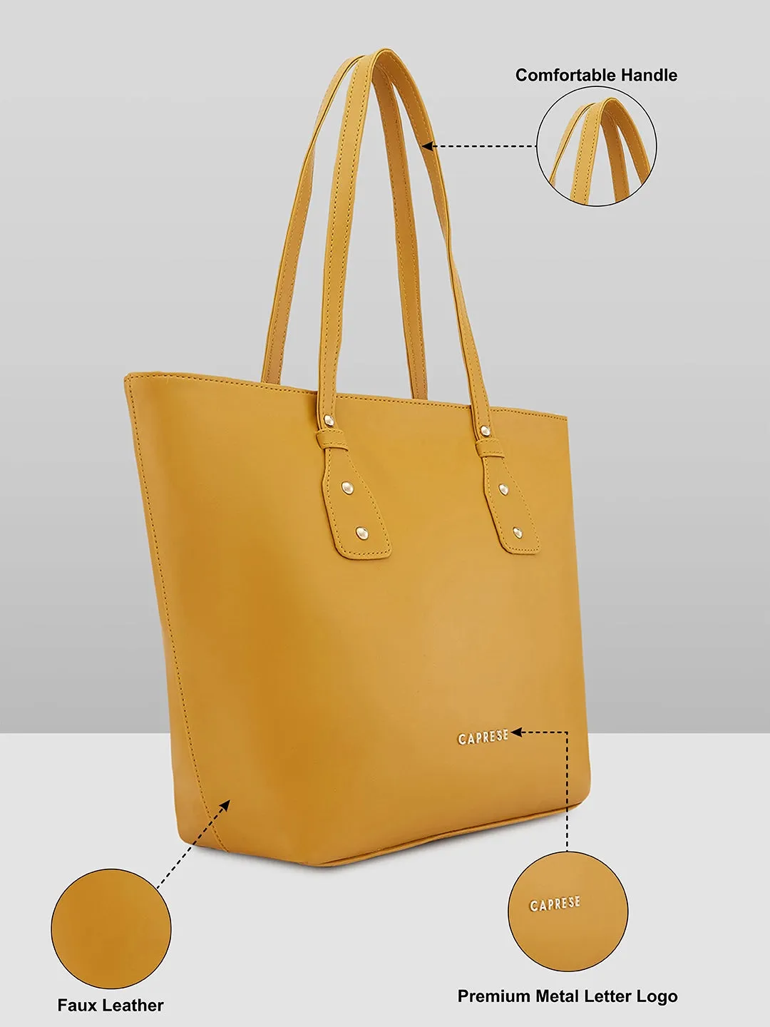 Caprese Salvo Medium Yellow Tote Bag
