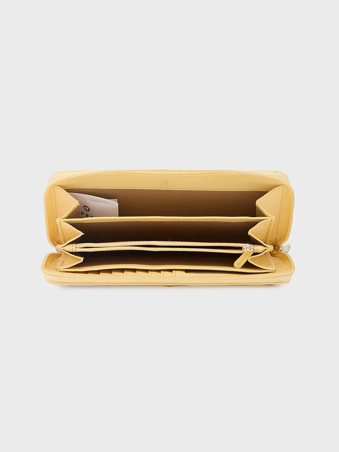 Caprese Shanaya Large Yellow Printed Zip Around Wallet