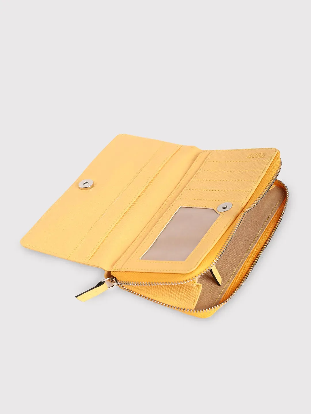 Caprese Sophia Large Yellow Zip Around Wallet