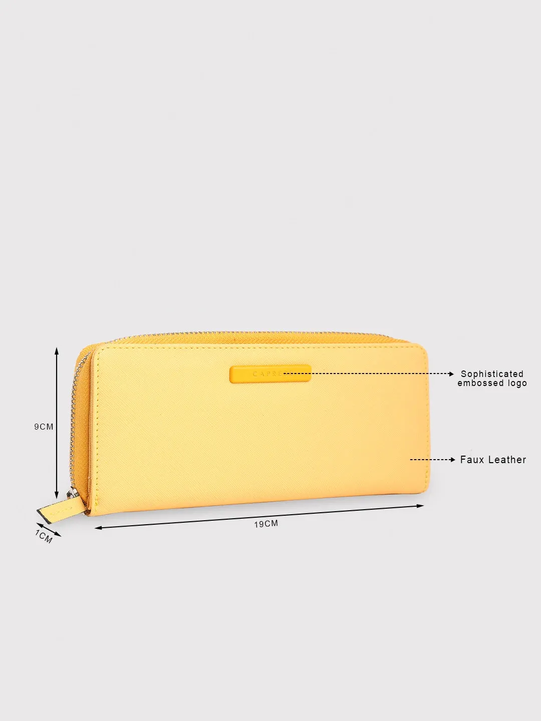 Caprese Sophia Large Yellow Zip Around Wallet