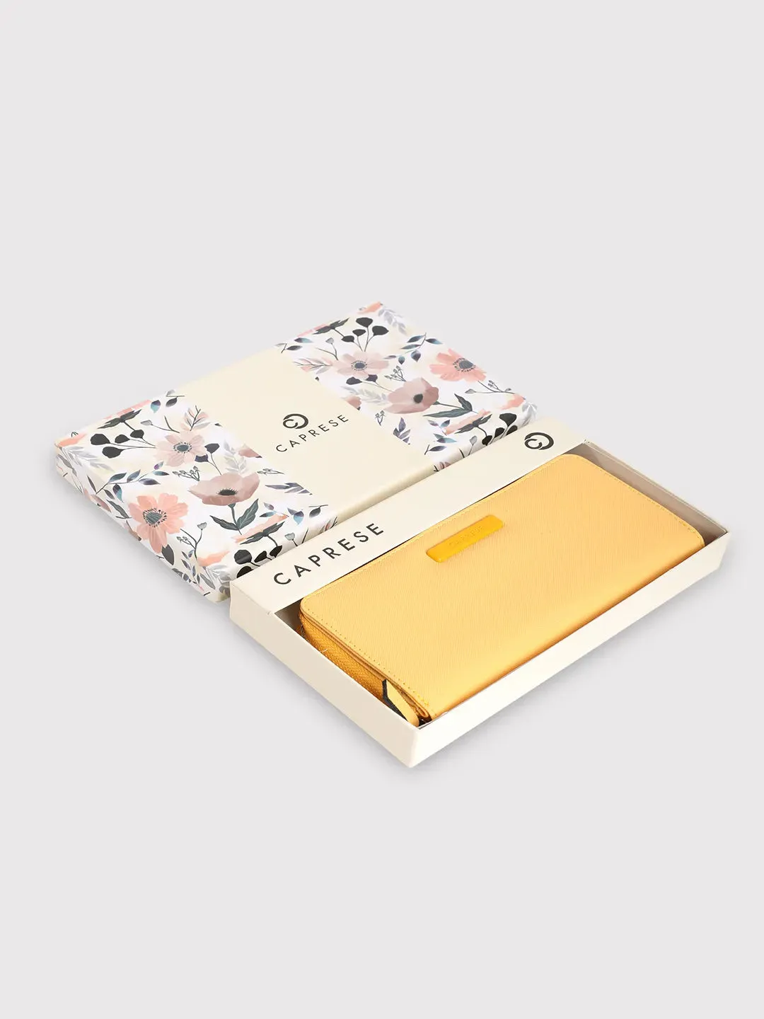Caprese Sophia Large Yellow Zip Around Wallet
