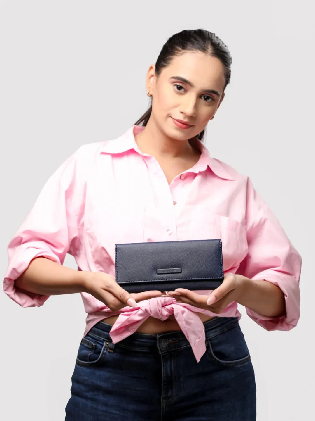Caprese Sophia Medium Navy Flap Wallet