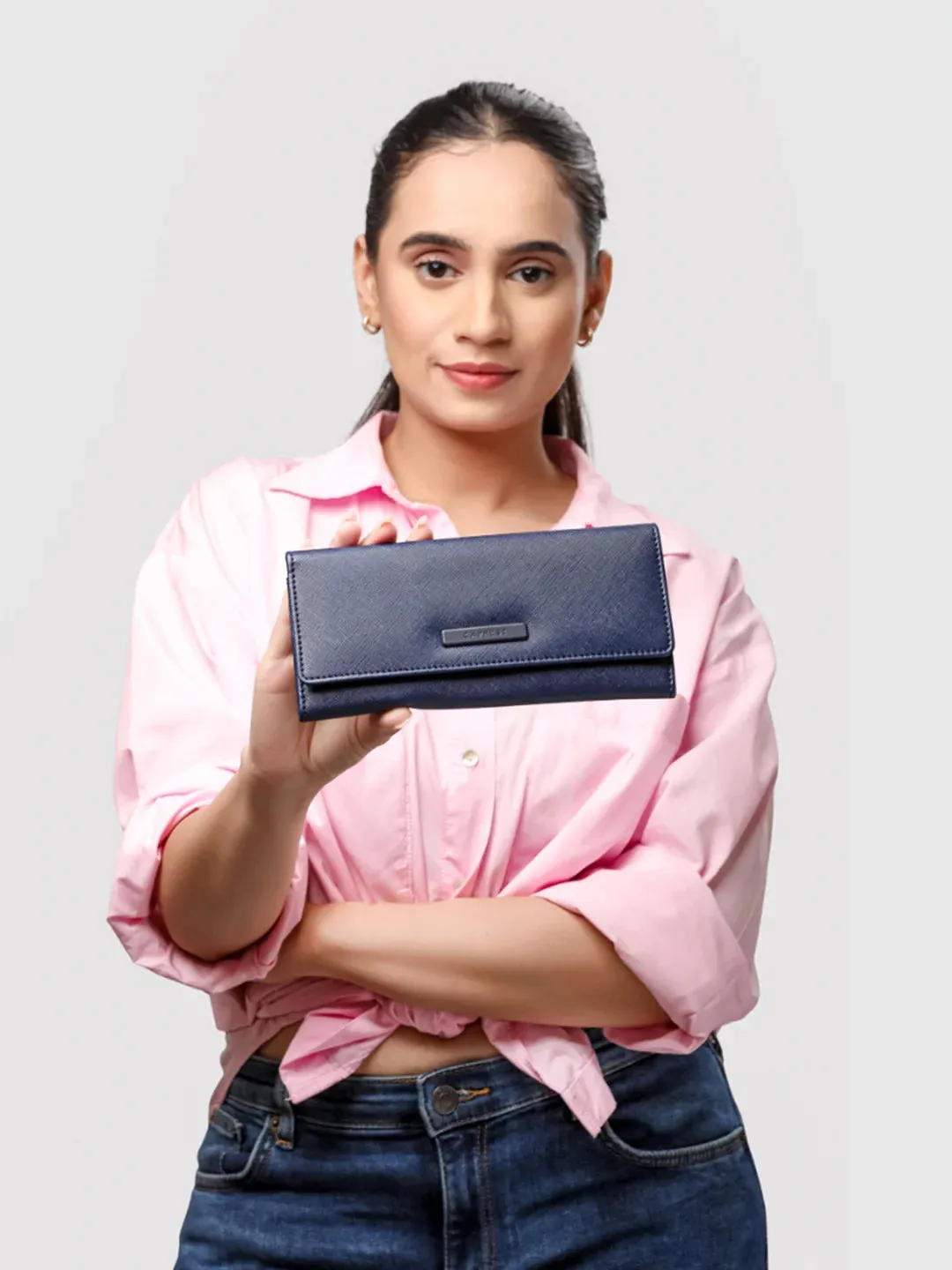 Caprese Sophia Medium Navy Flap Wallet