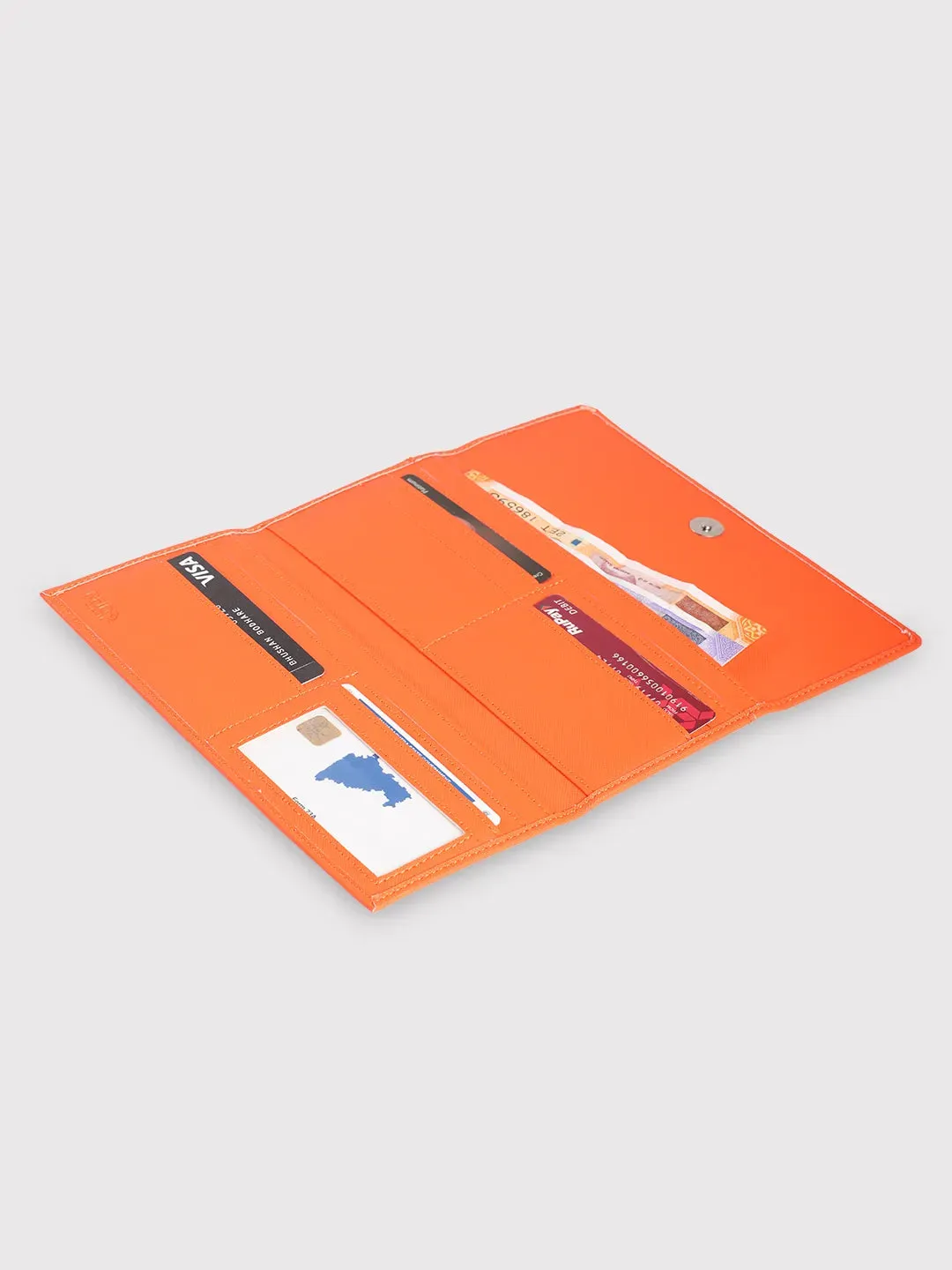 Caprese Sophia Medium Orange Flap Wallet