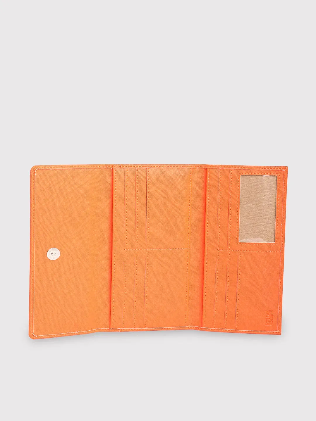 Caprese Sophia Medium Orange Flap Wallet