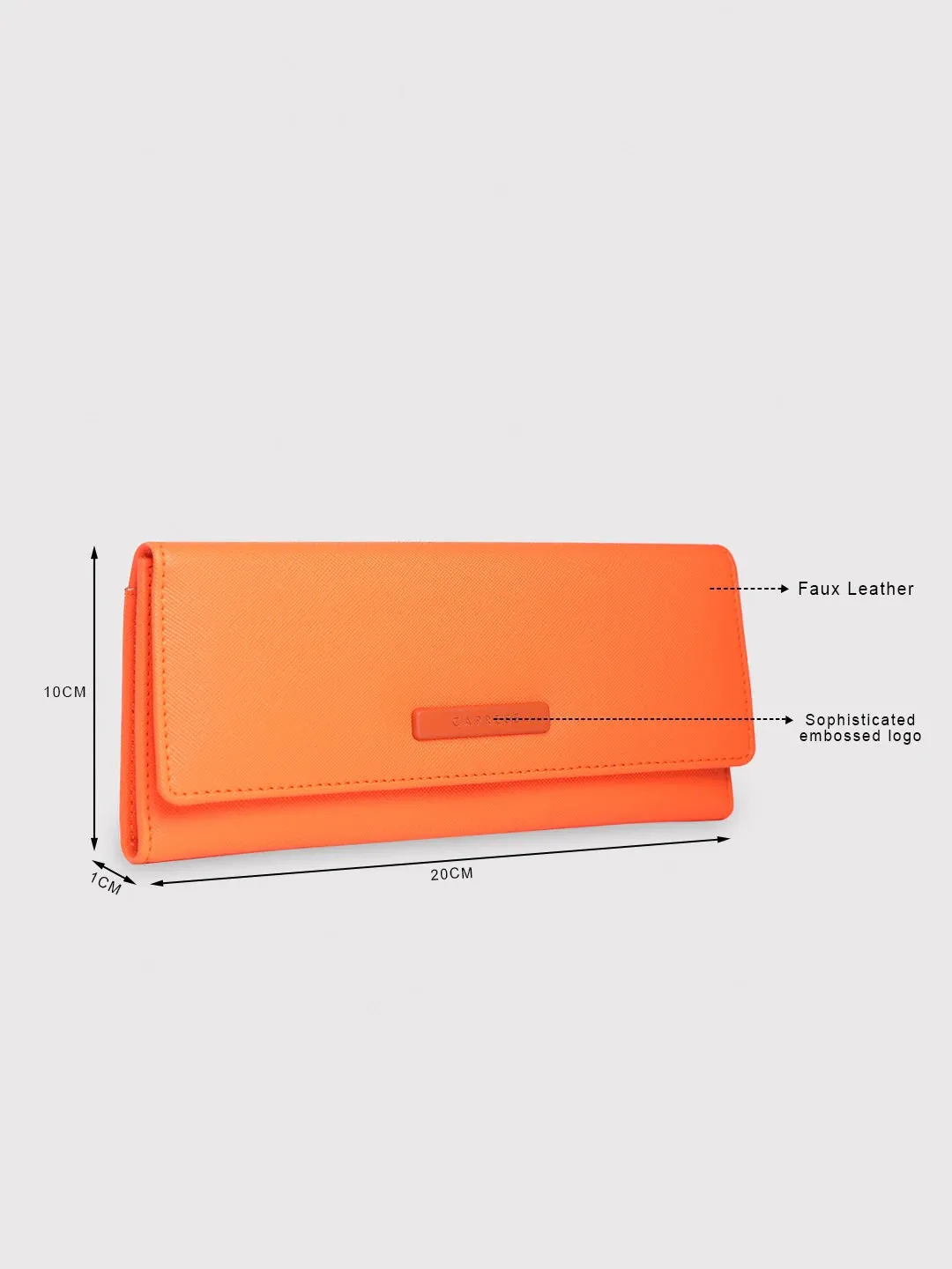 Caprese Sophia Medium Orange Flap Wallet