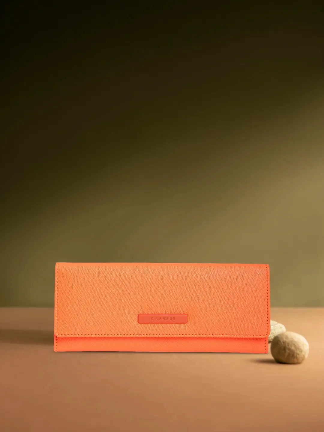 Caprese Sophia Medium Orange Flap Wallet