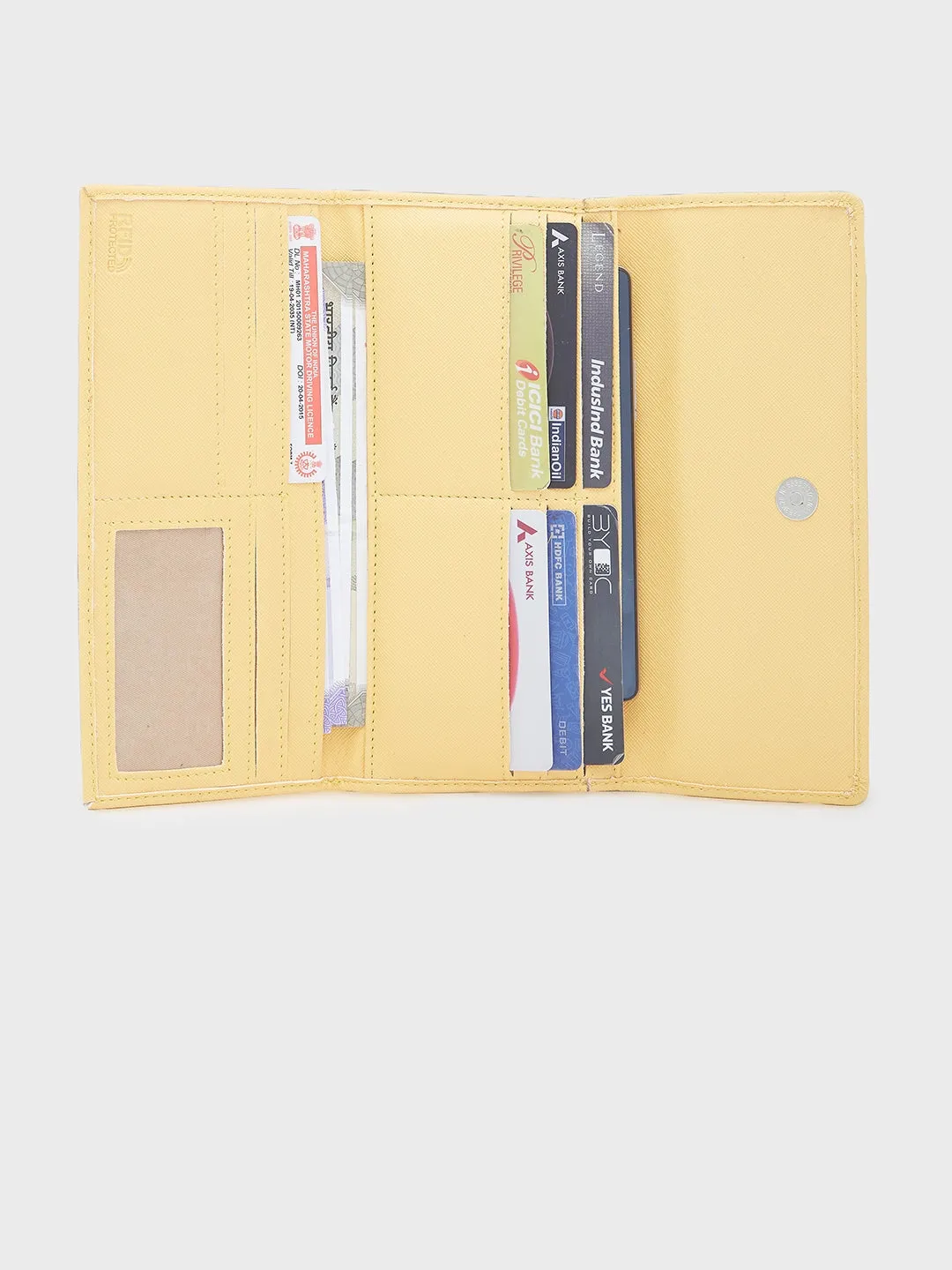 Caprese Sophia Medium Yellow Flap Wallet
